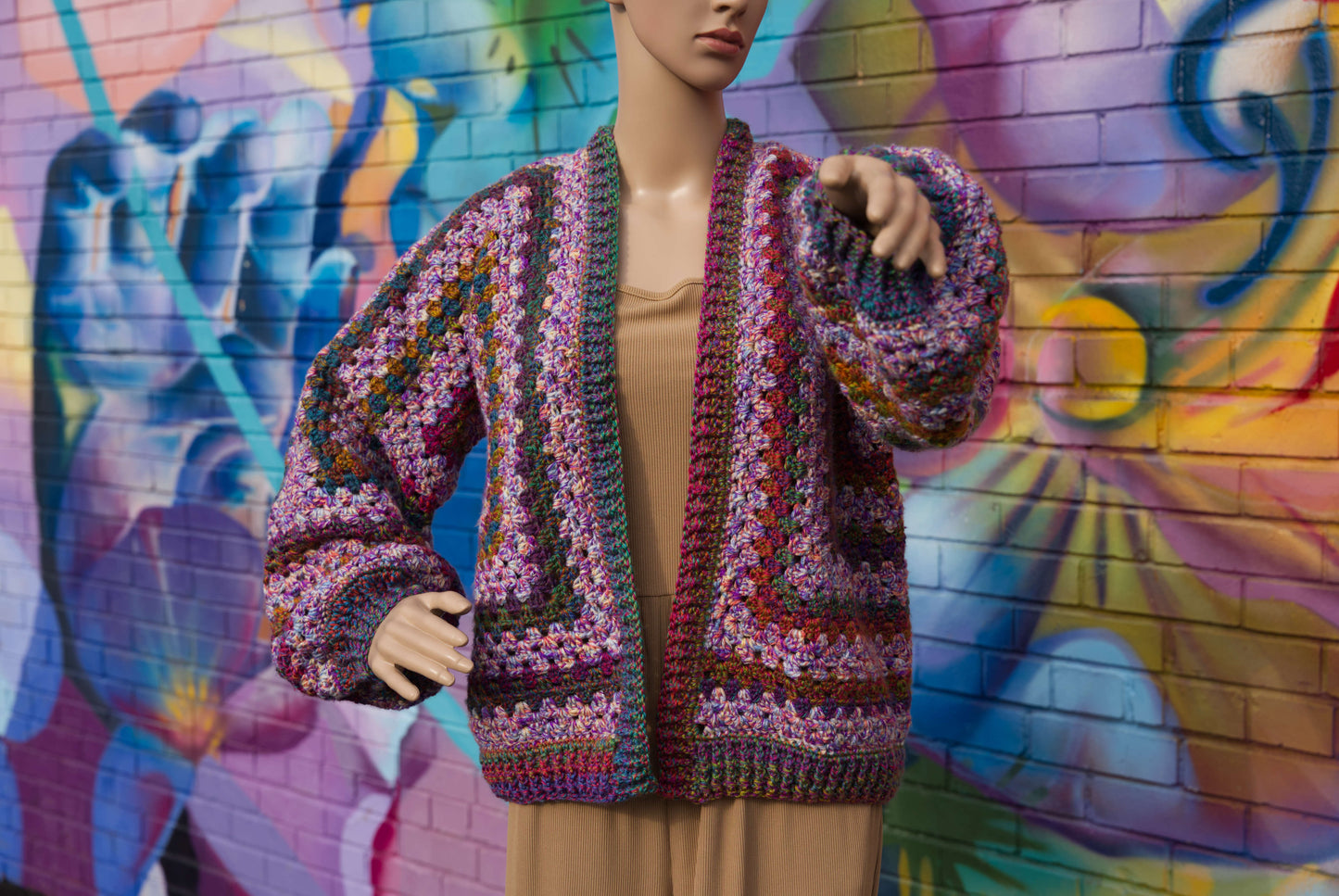 Custom Hexagon Crochet Cardigan - Adult (Small-Medium)