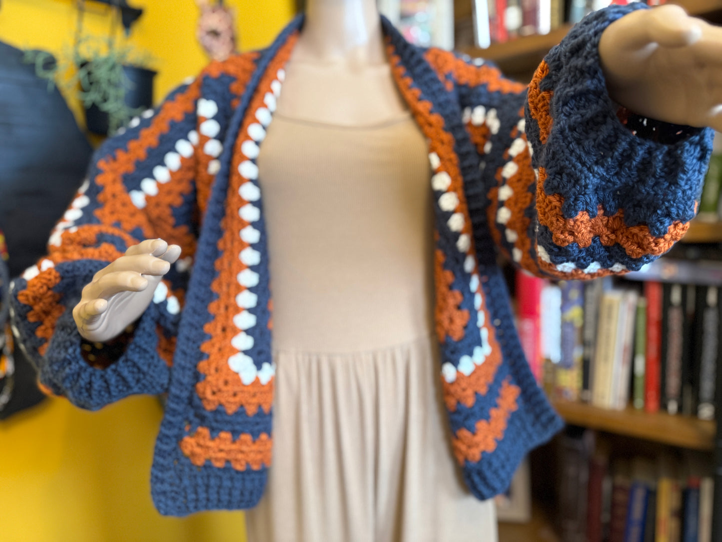 "Study Hall" - Handmade Crocheted Cardigan