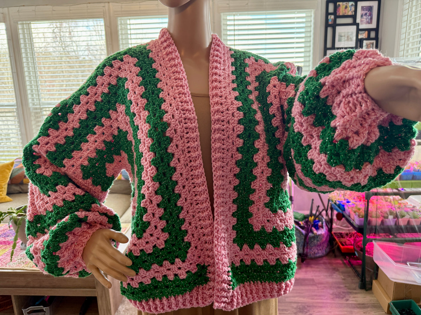 ๐๐ AKA-Inspired Handmade Crocheted Cardigan