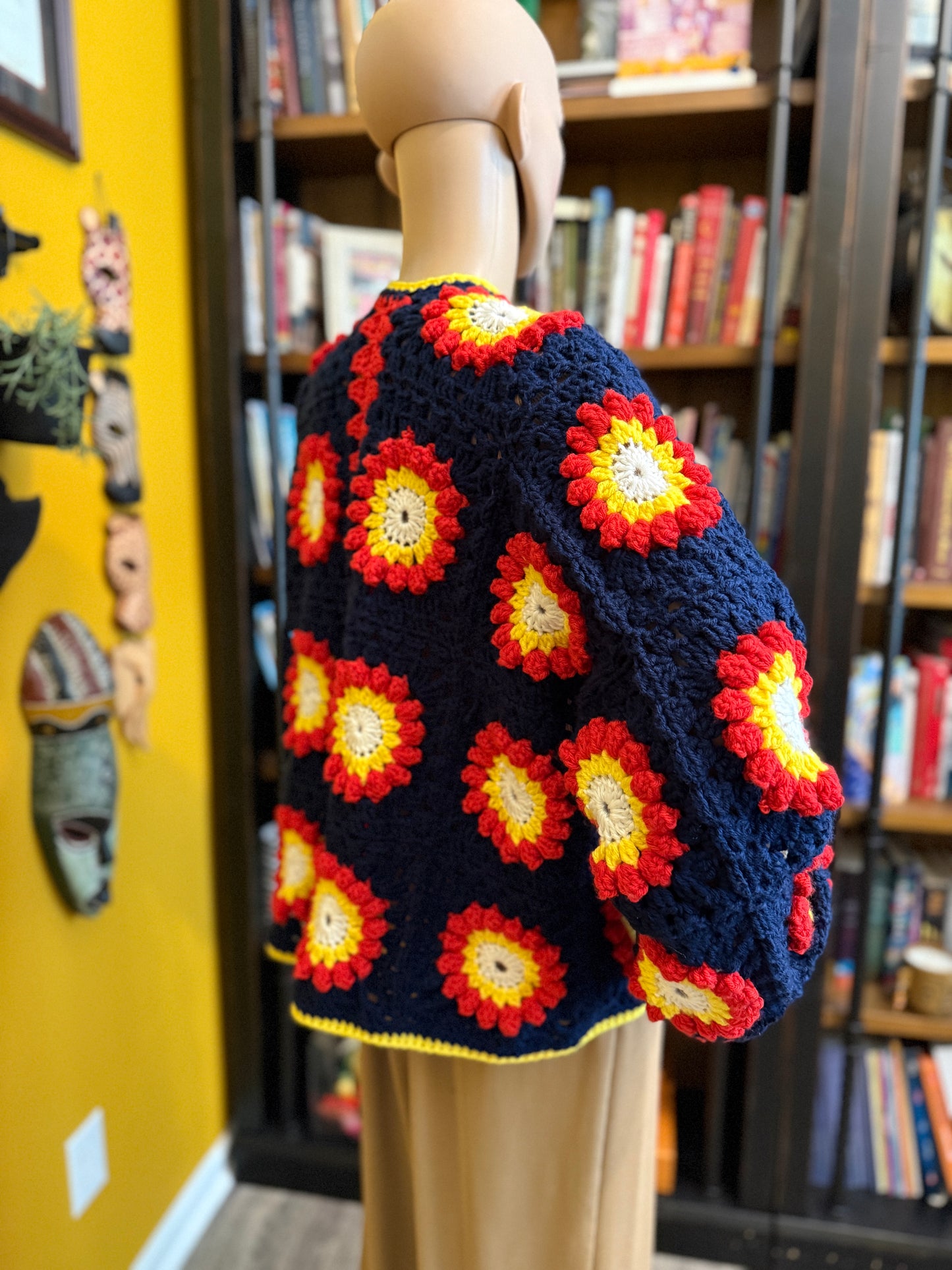 π Red Bull Racing-Inspired Handmade Crocheted Cardigan