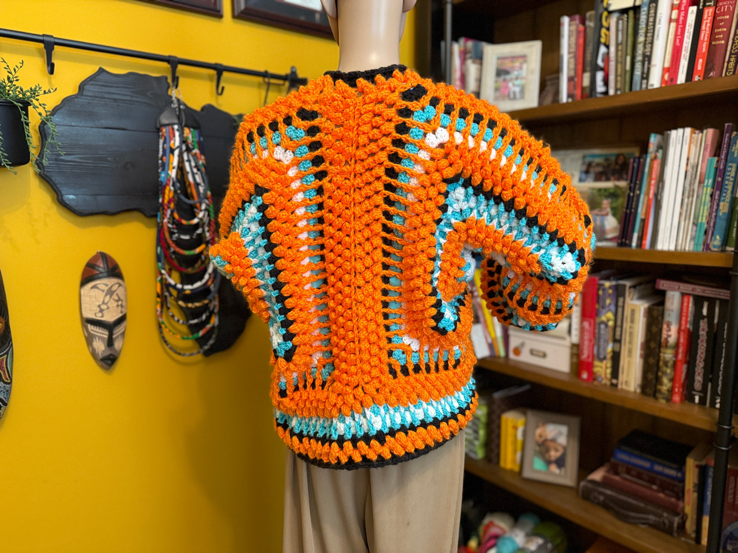 🧡 McLaren-Inspired Handmade Crocheted Cardigan