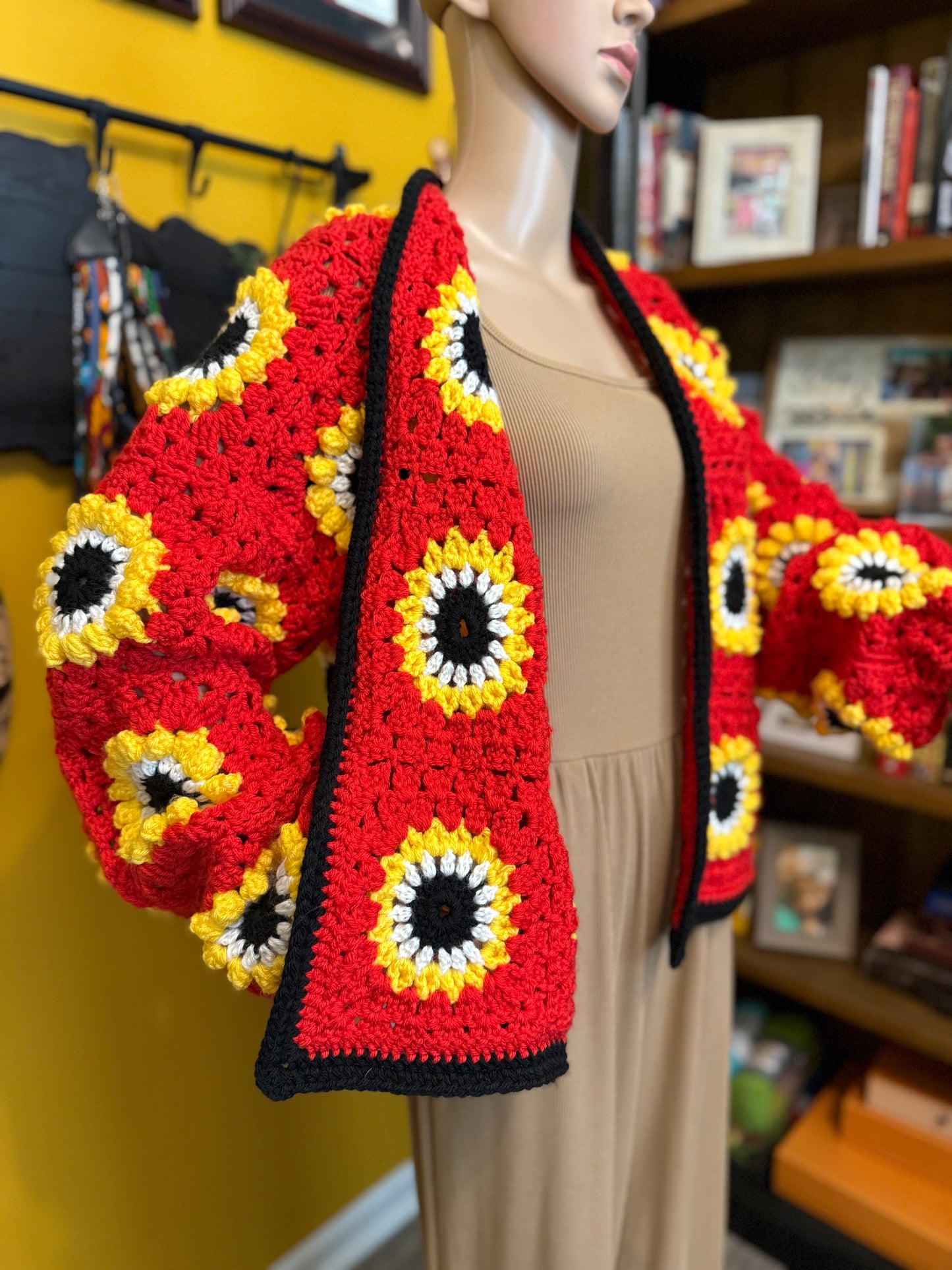 ❤️ Ferrari-Inspired Handmade Crocheted Cardigan