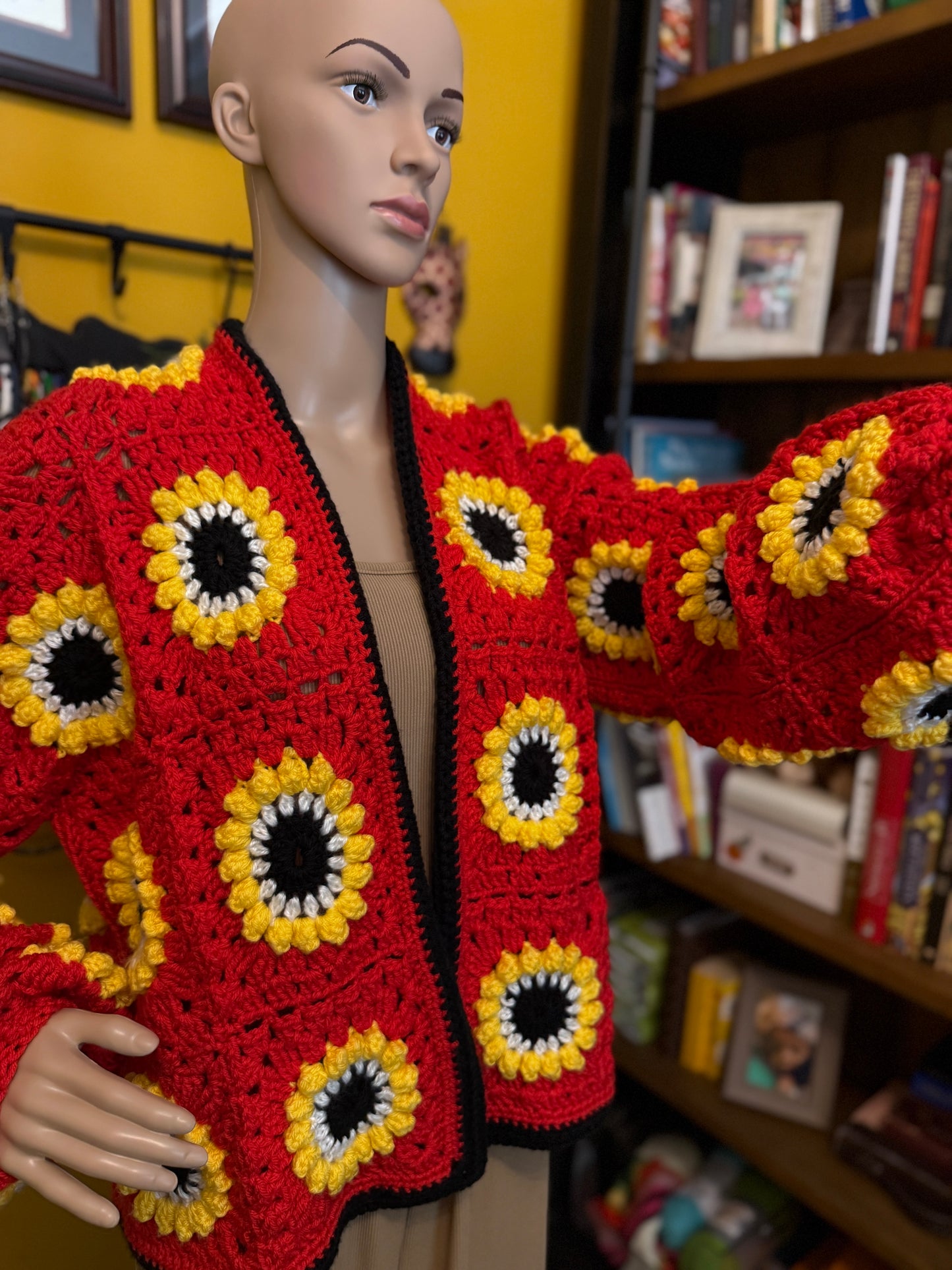 ❤️ Ferrari-Inspired Handmade Crocheted Cardigan