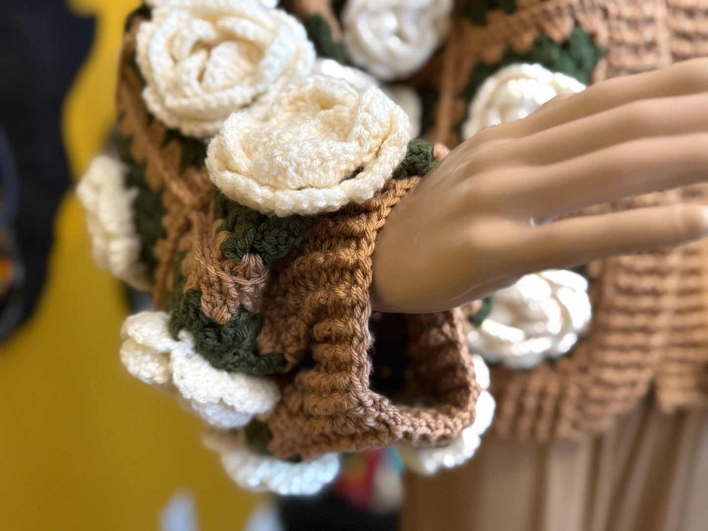 Rose Garden Crochet Cardigan — Cream Roses