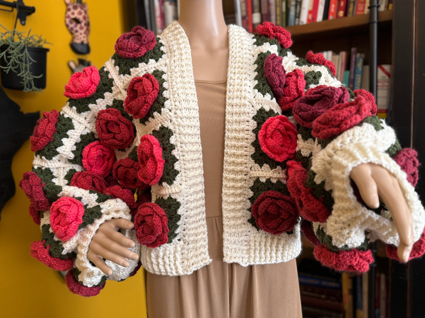Rose Garden Crochet Cardigan - "Shades of Love"