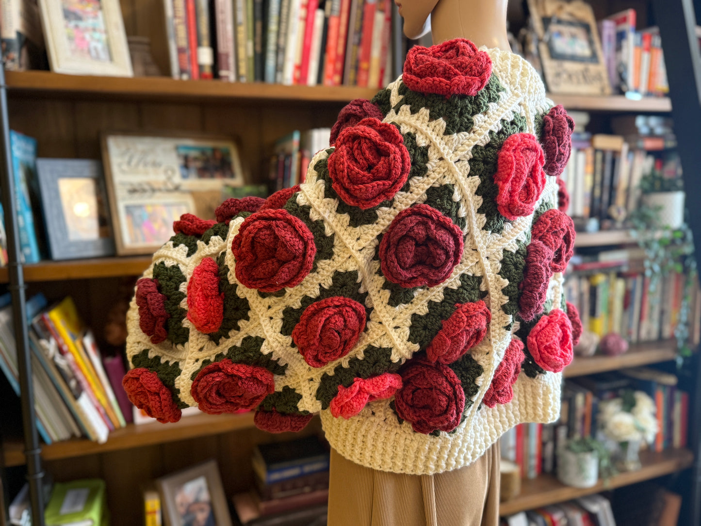 Rose Garden Crochet Cardigan - "Shades of Love"