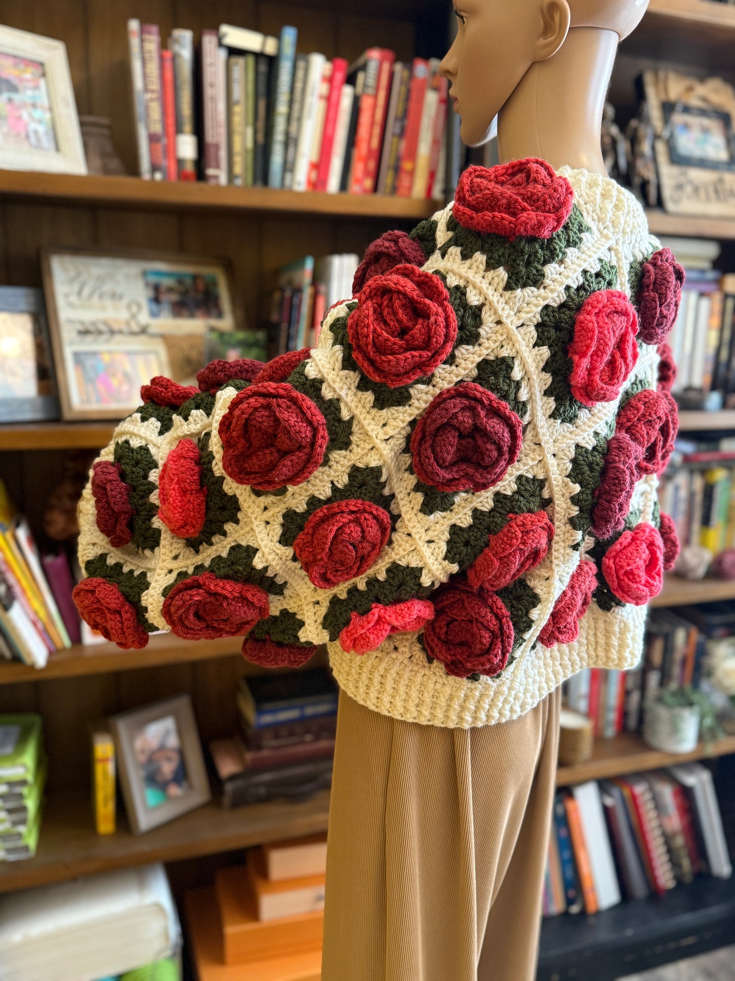 Rose Garden Crochet Cardigan - "Shades of Love"