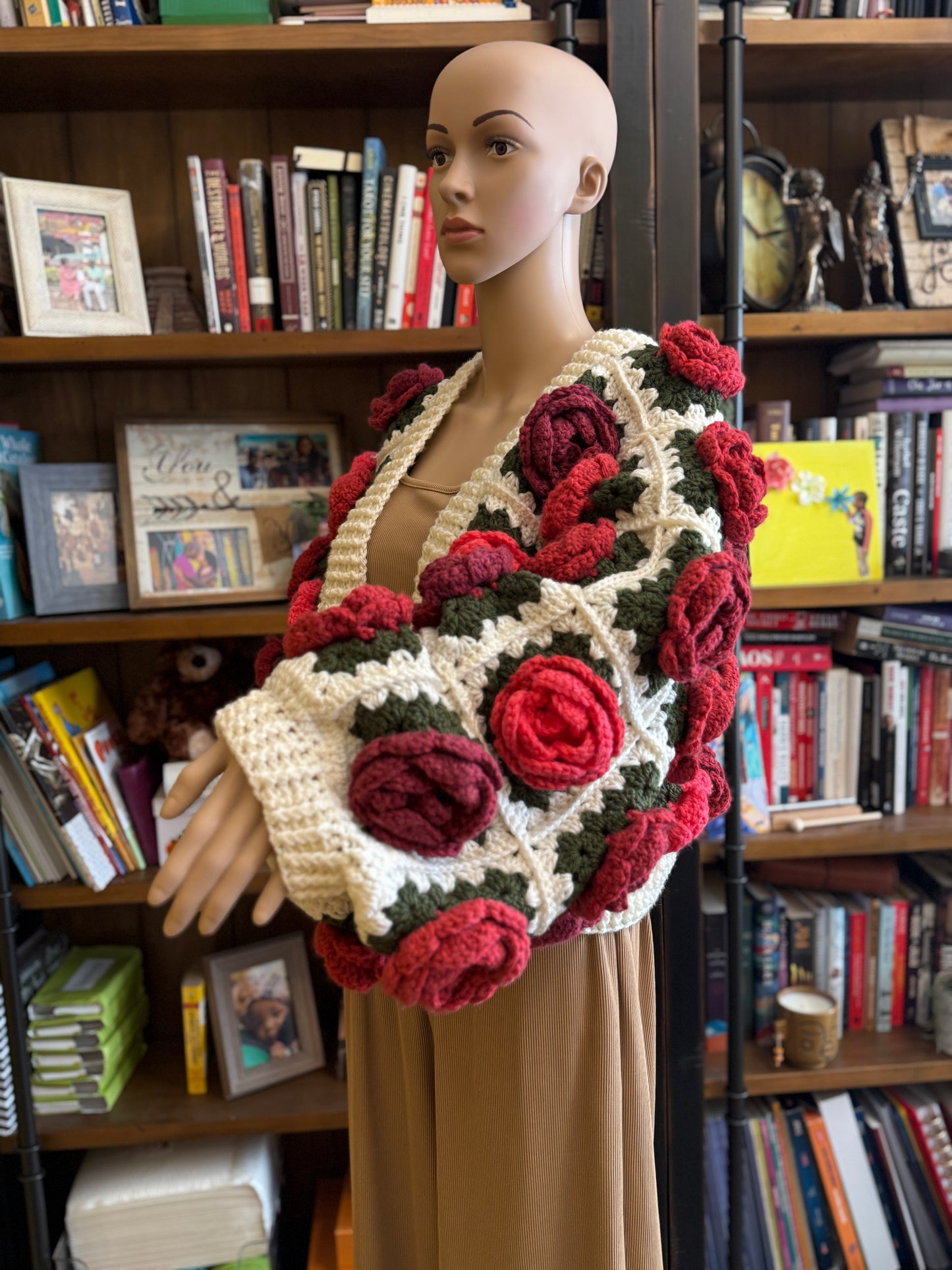 Rose Garden Crochet Cardigan - "Shades of Love"