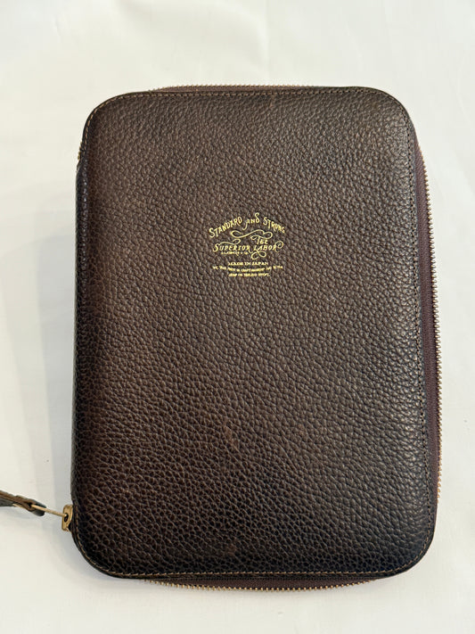 A5 The Superior Labor - Zip organizer in A5 - Brown Leather