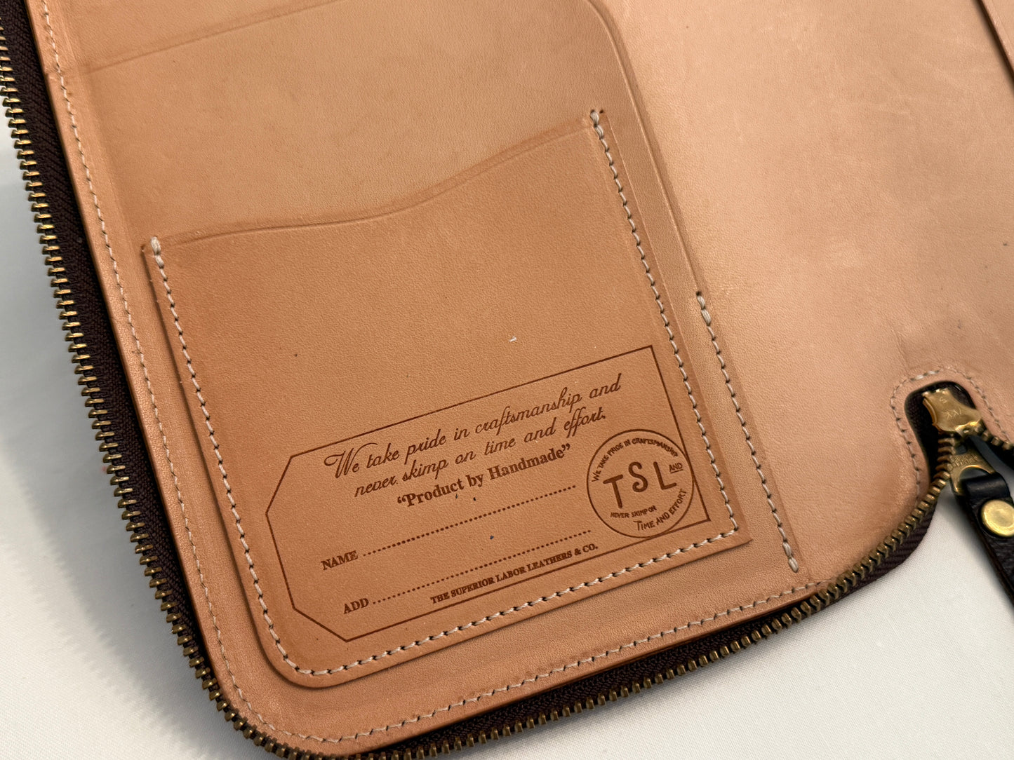 A5 The Superior Labor - Zip organizer in A5 - Brown Leather