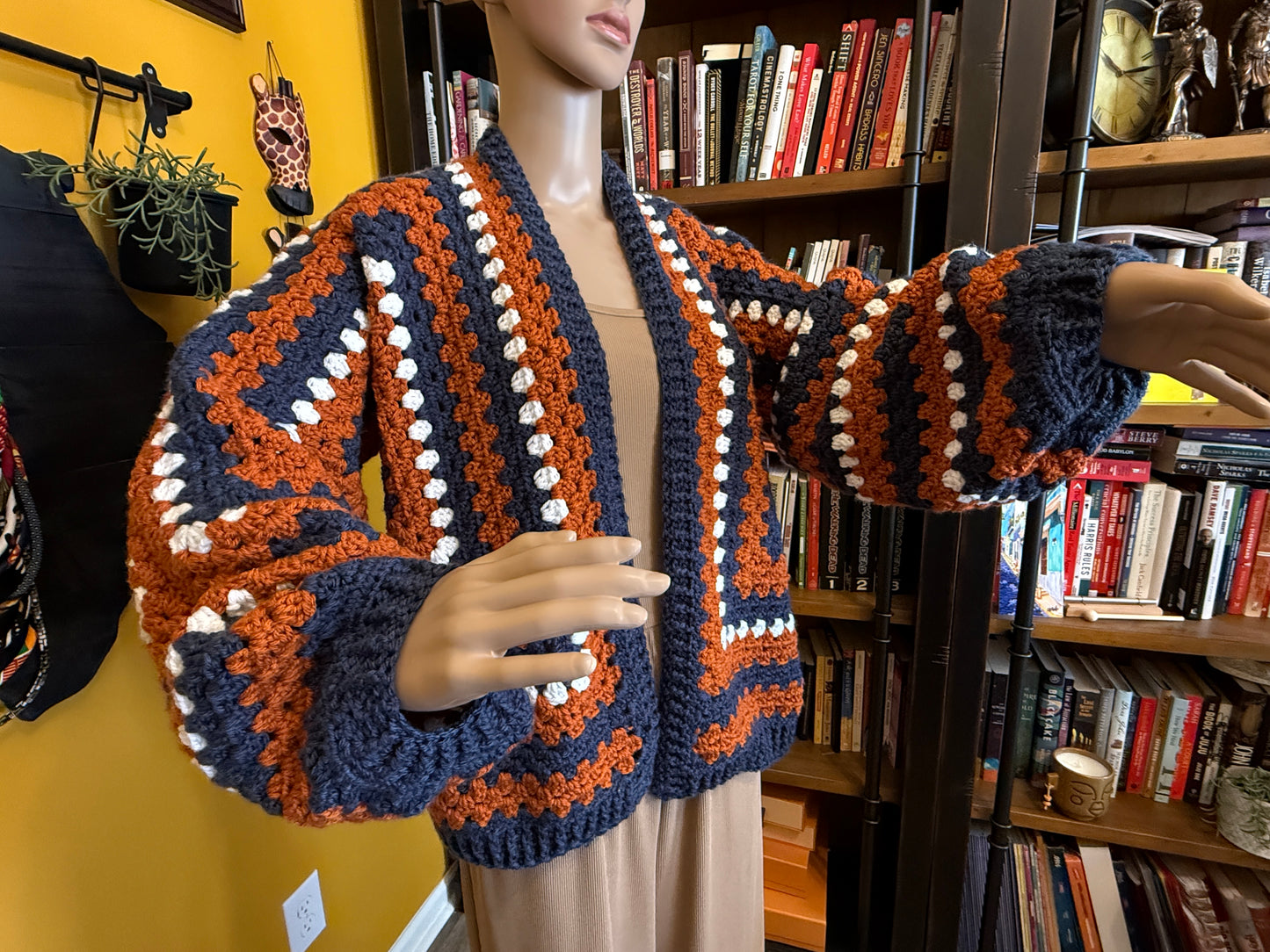 "Study Hall" - Handmade Crocheted Cardigan