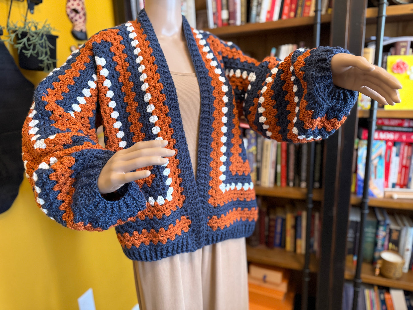 "Study Hall" - Handmade Crocheted Cardigan