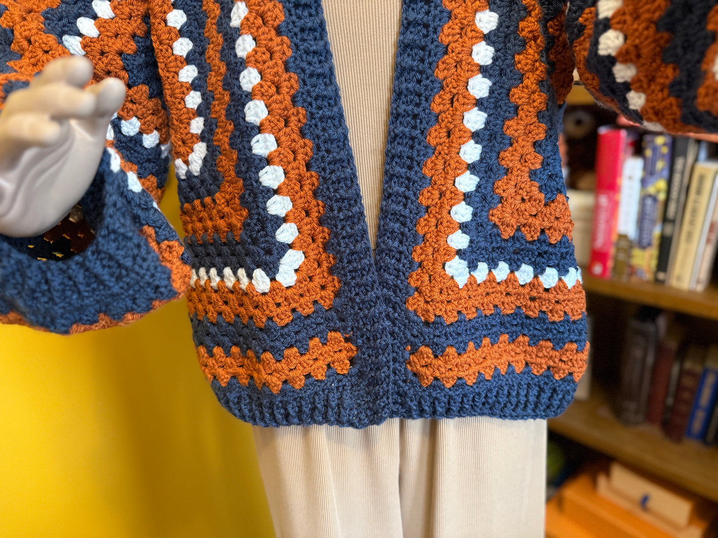 "Study Hall" - Handmade Crocheted Cardigan