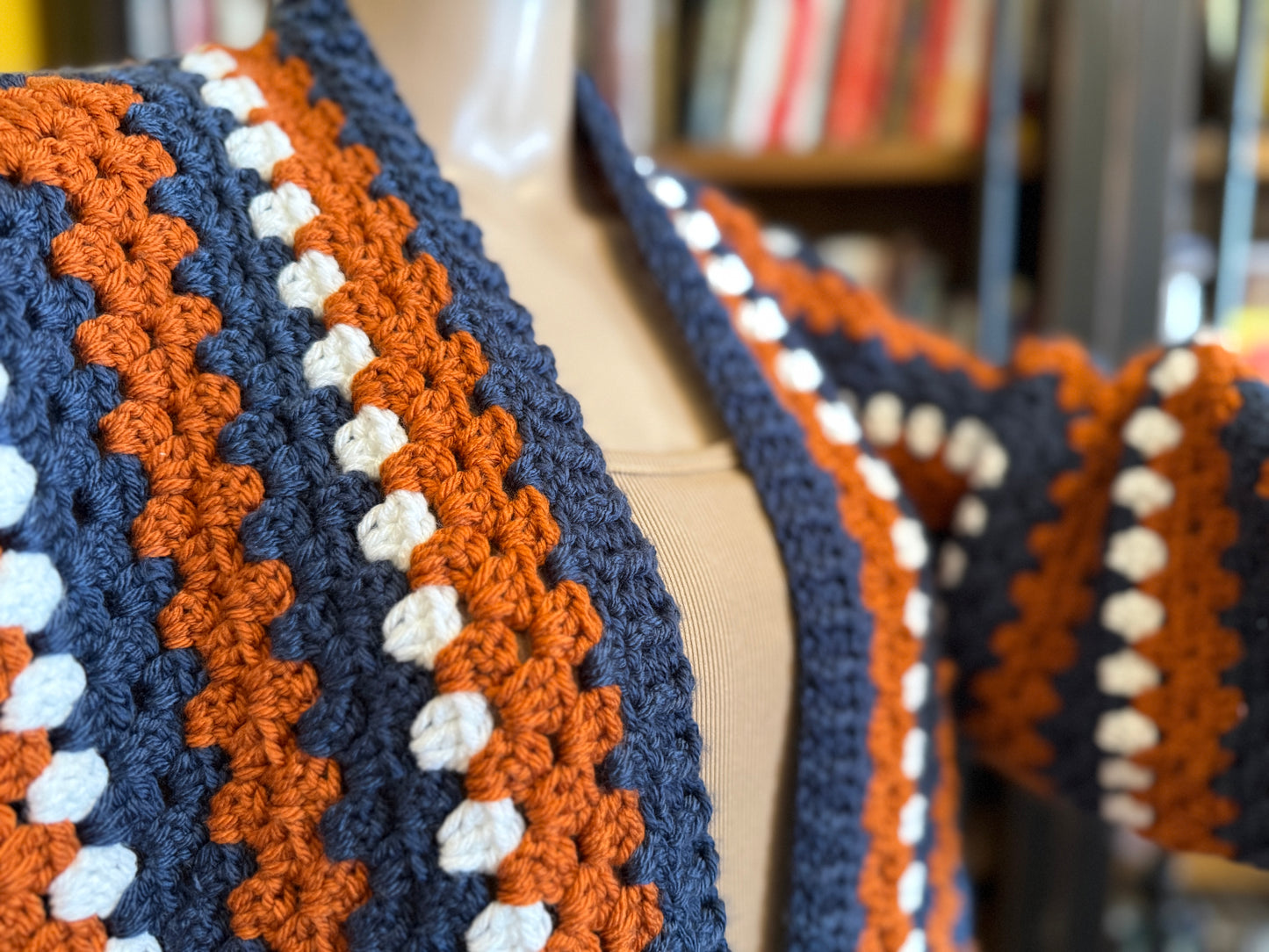 "Study Hall" - Handmade Crocheted Cardigan