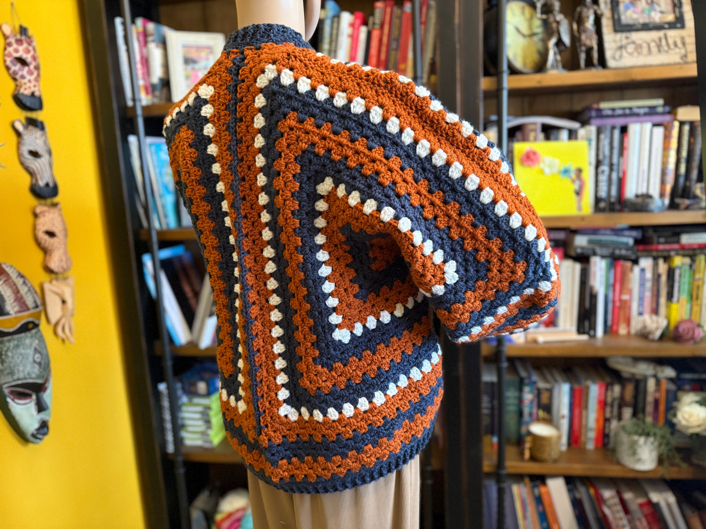"Study Hall" - Handmade Crocheted Cardigan