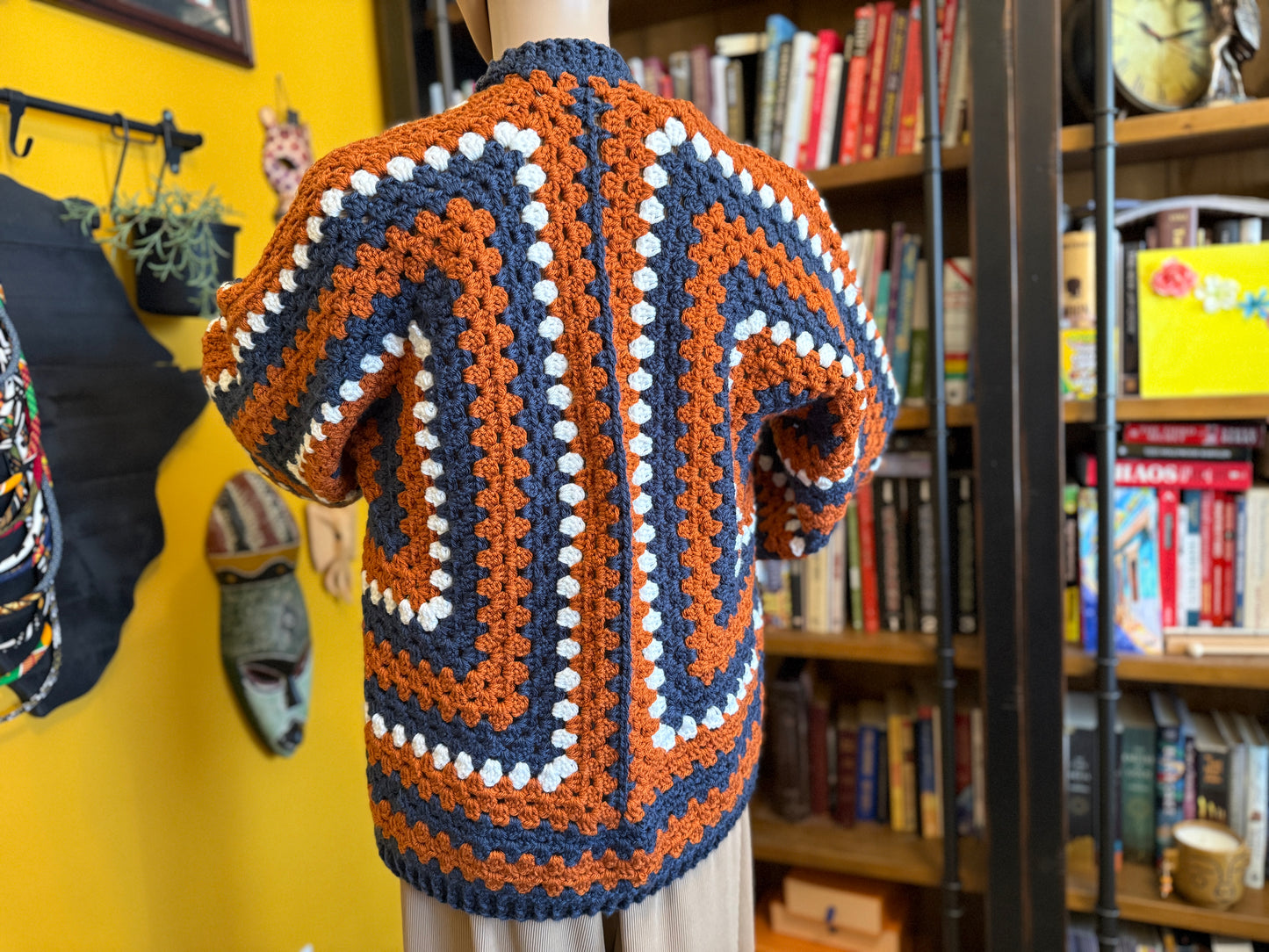 "Study Hall" - Handmade Crocheted Cardigan