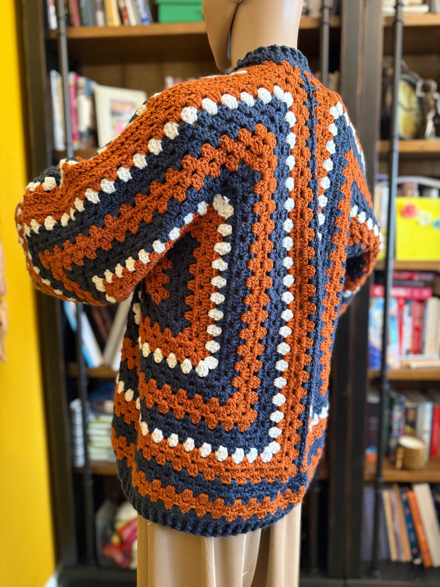 "Study Hall" - Handmade Crocheted Cardigan