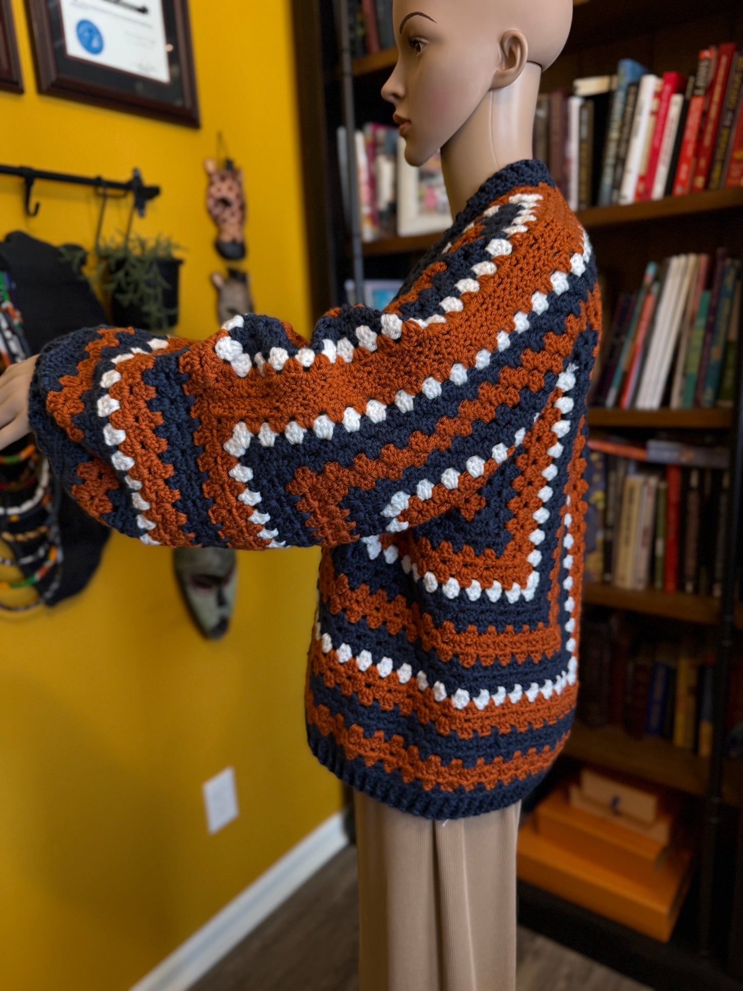 "Study Hall" - Handmade Crocheted Cardigan