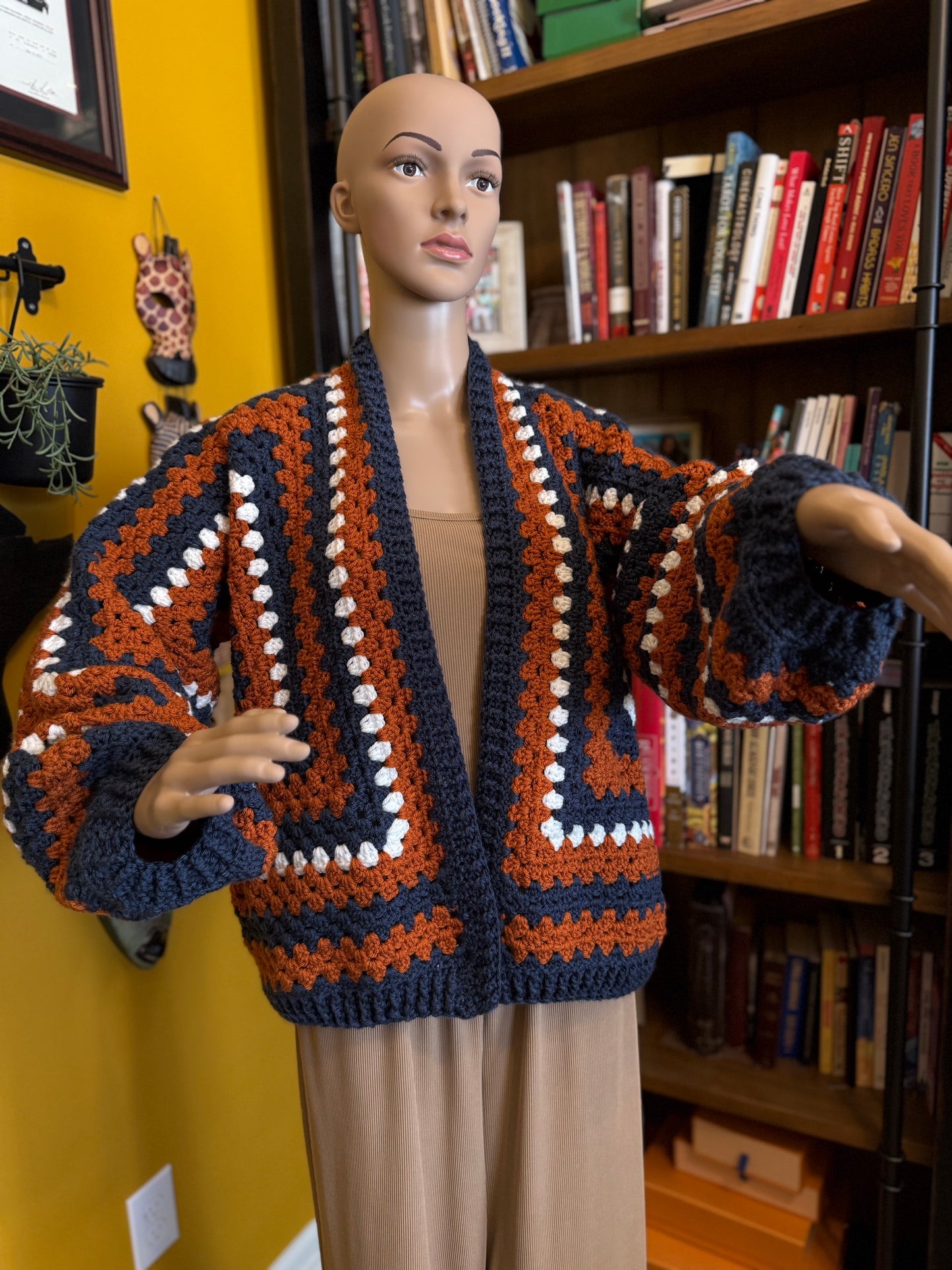 "Study Hall" - Handmade Crocheted Cardigan