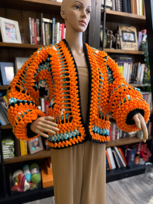 🧡 McLaren-Inspired Handmade Crocheted Cardigan