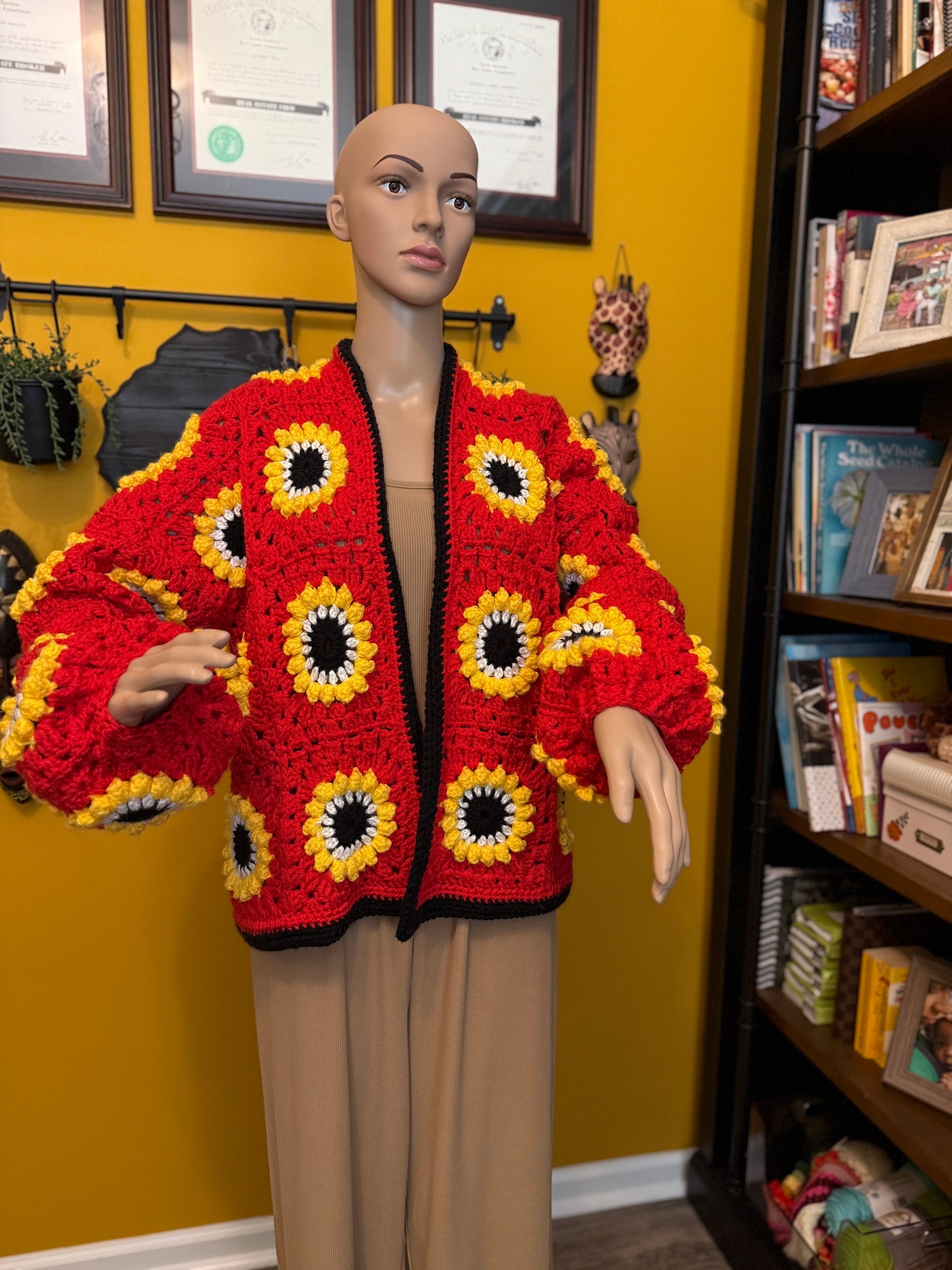 ❤️ Ferrari-Inspired Handmade Crocheted Cardigan