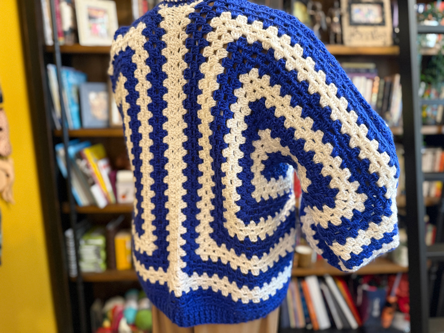 💙🤍 Zeta-Inspired Handmade Crocheted Cardigan