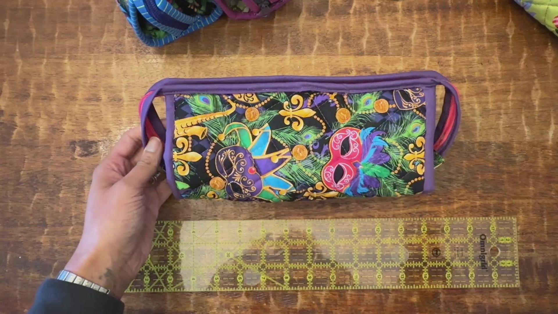 Mardis Gras Purple Pink Sew Together Bag