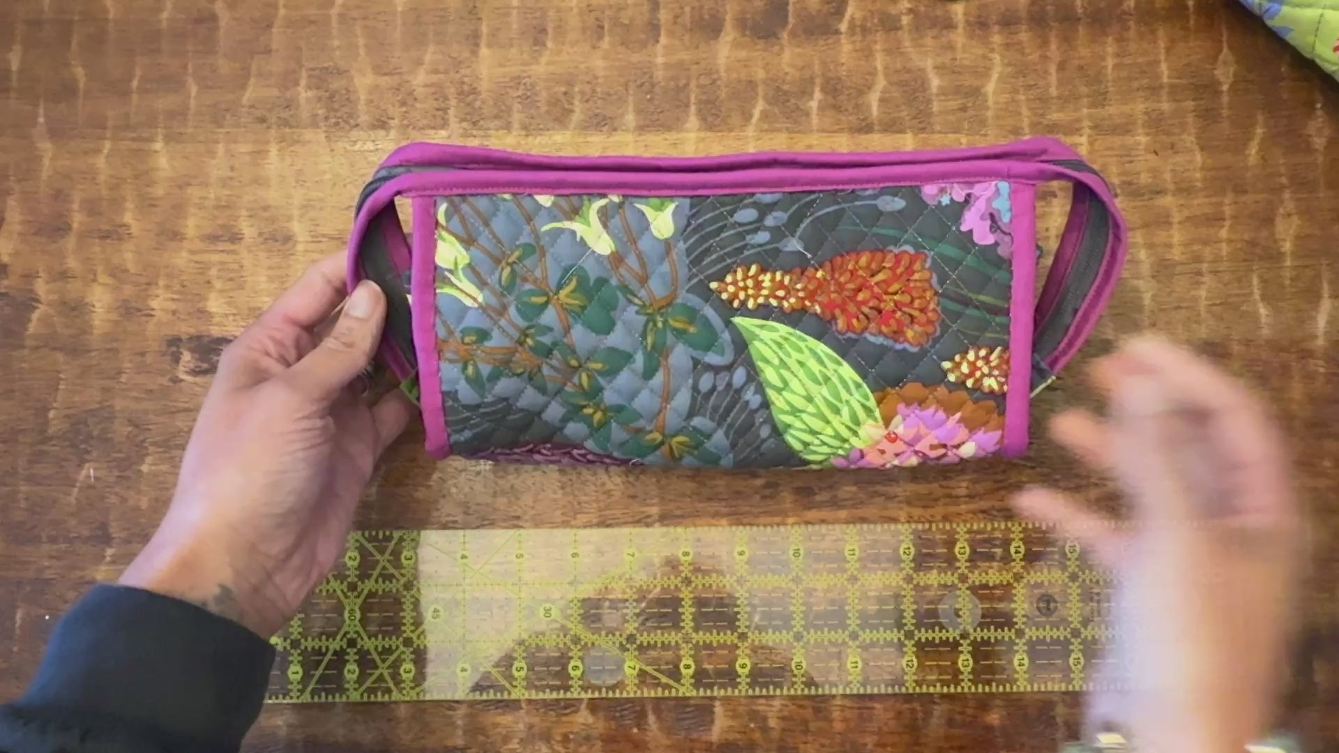 Moody Floral Purple Gray Sew Together Bag