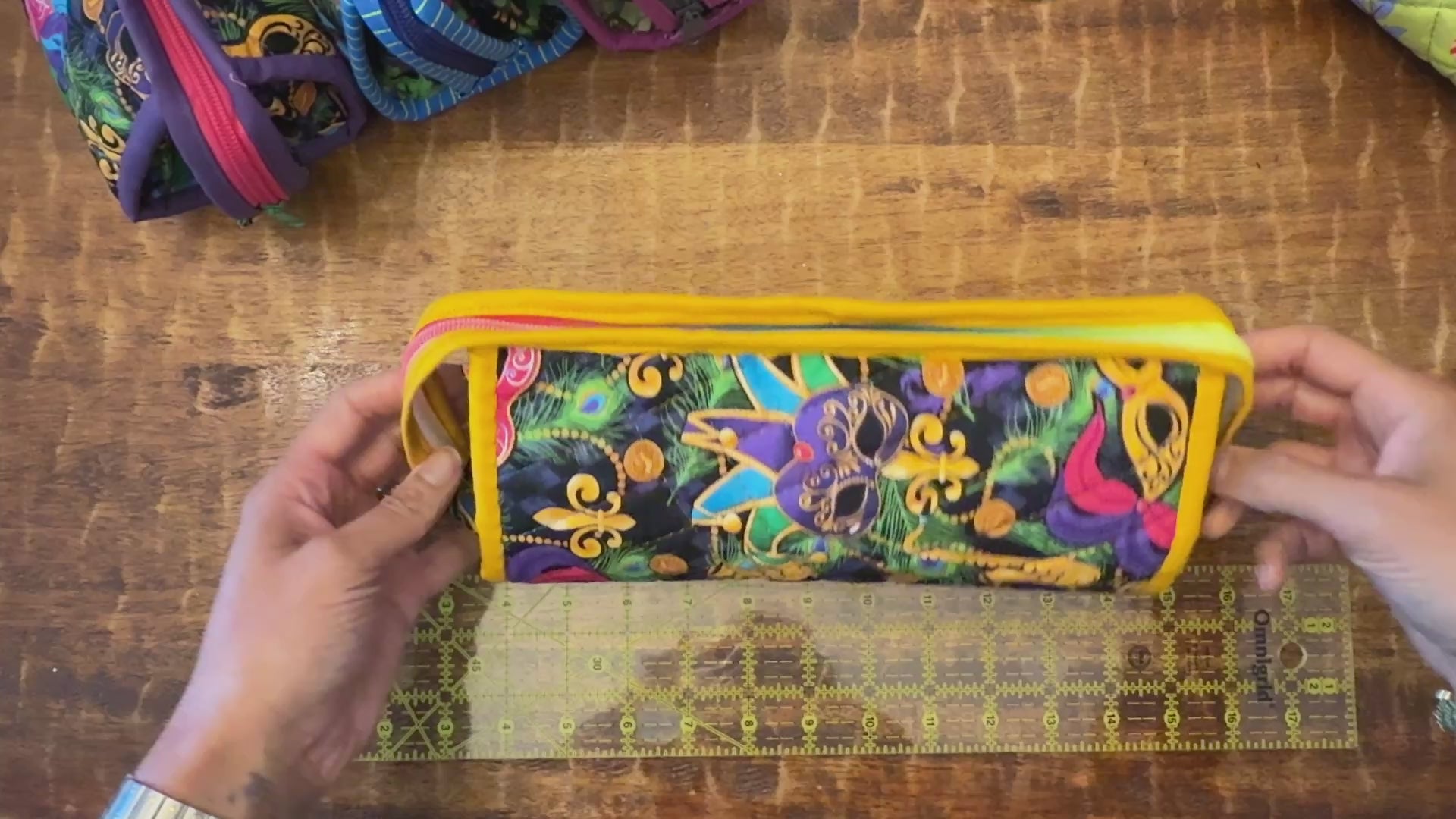 Mardis Gras Gold Rainbow Sew Together Bag